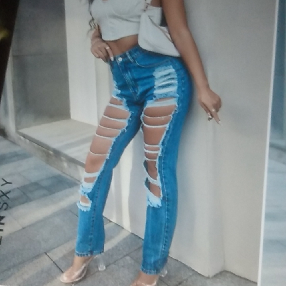 Ripped woman's jeans